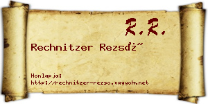 Rechnitzer Rezső névjegykártya